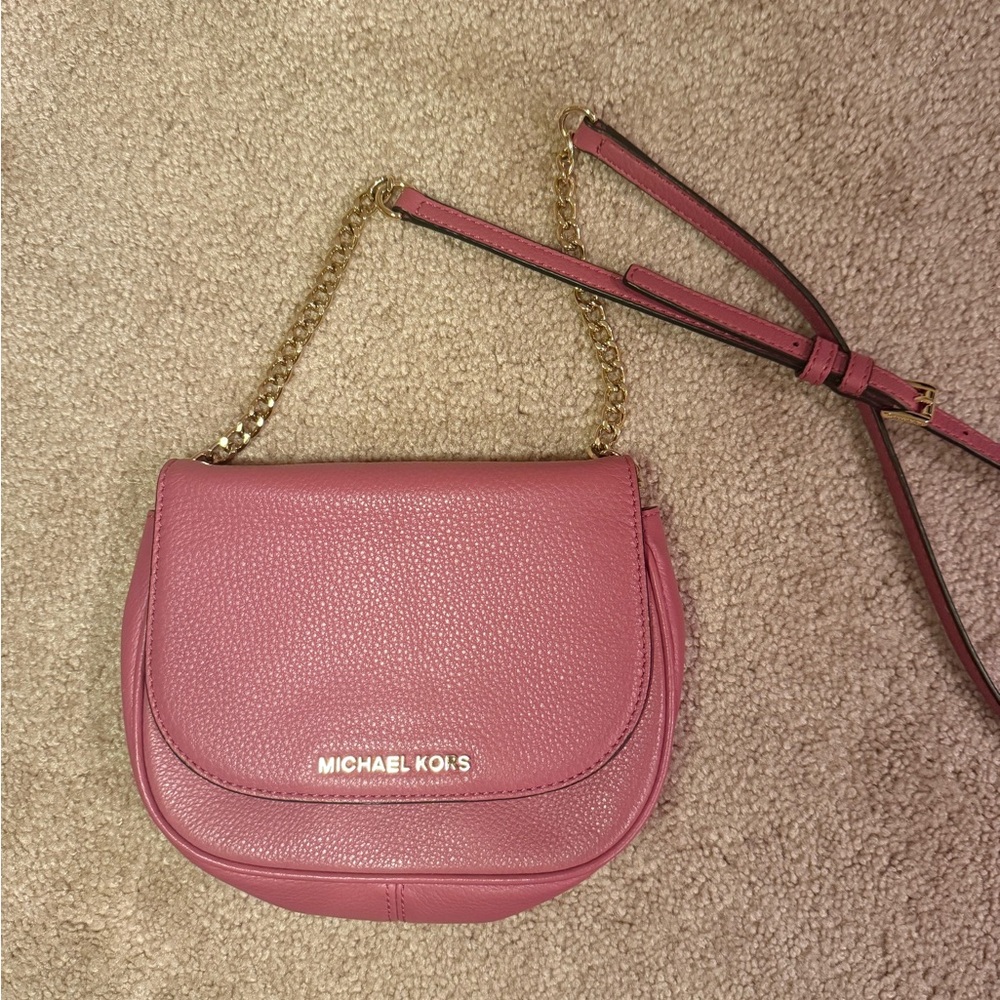 Michael Kors Rose Crossbody Bag with Gold Chain